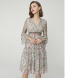 Floral print silk-chiffon dress